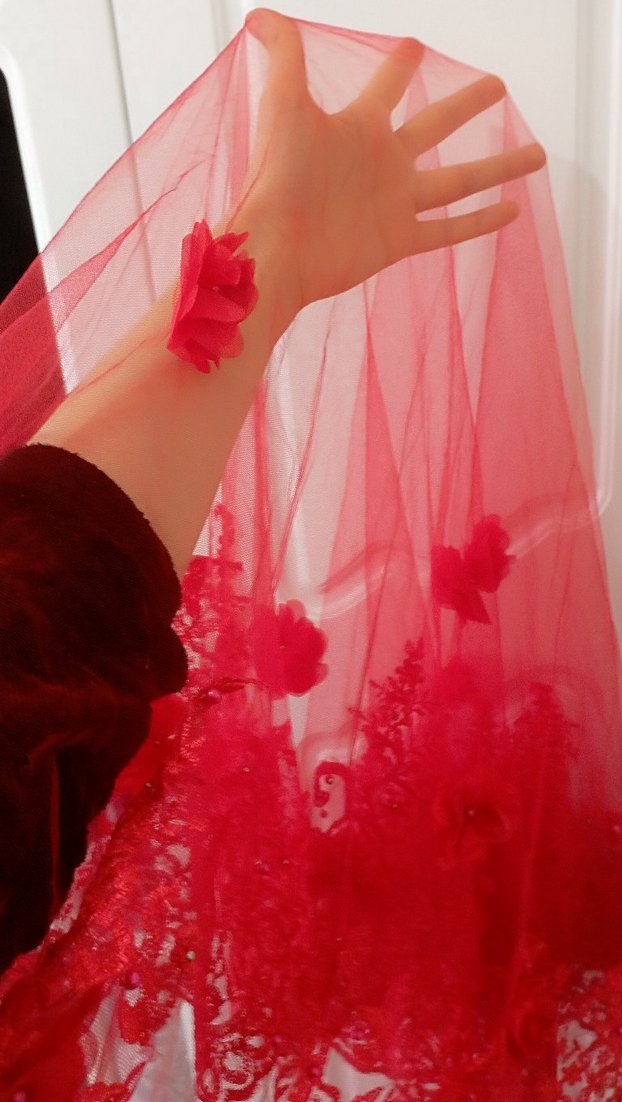 kırmızı duvak seti - Görsel 2