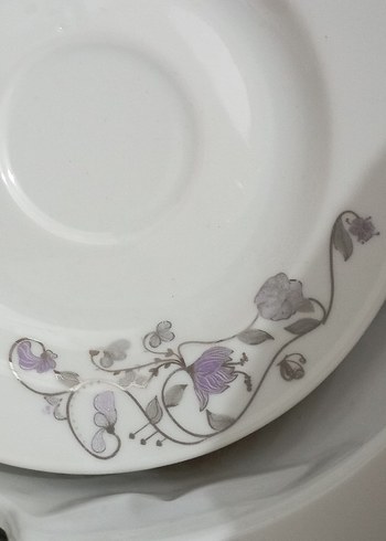 Desenli Beyaz Porselen Kahve Fincanı Seti - Görsel 3