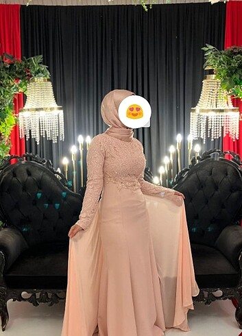 Abiye elbise+şal