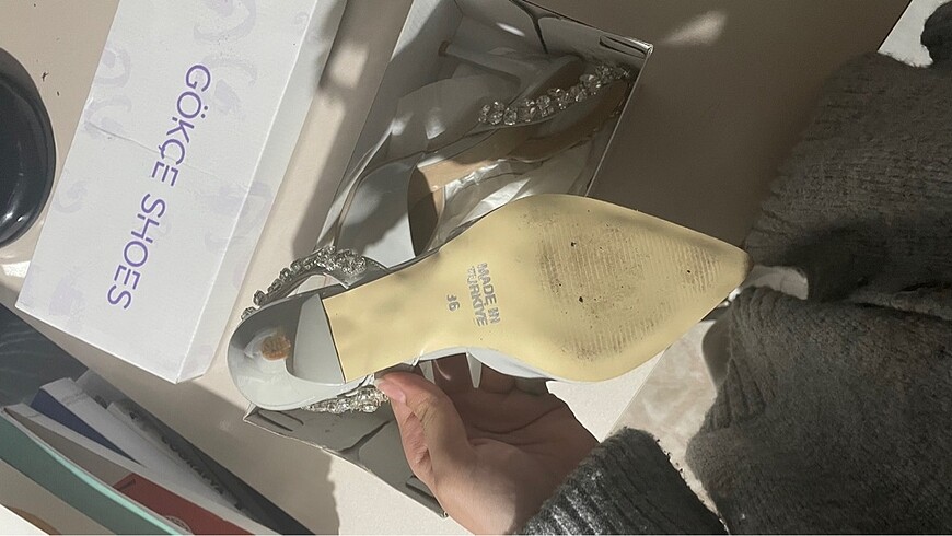 Zara taşlı,topuklu ayakkabı