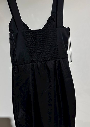 Siyah Kalın Askılı Kısa Gotik Elbise - Görsel 2