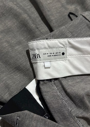 Gri Keten Pilili Kadın Pantolon - Görsel 2