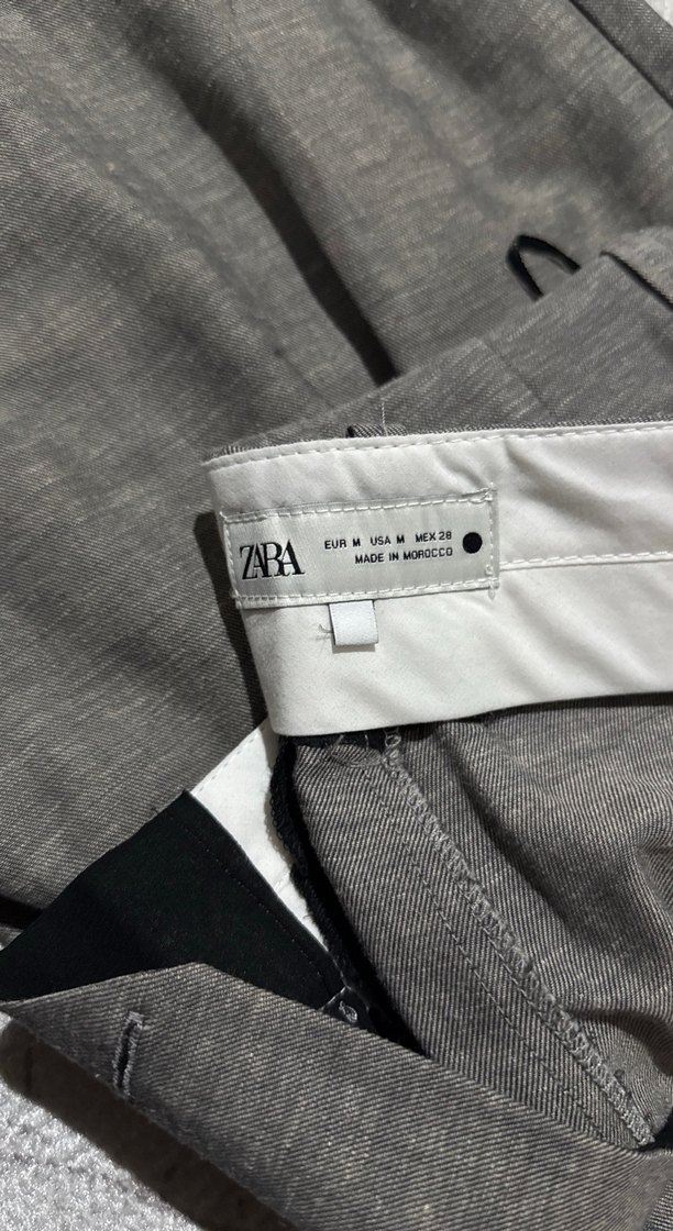 Gri Keten Pilili Kadın Pantolon - Görsel 2