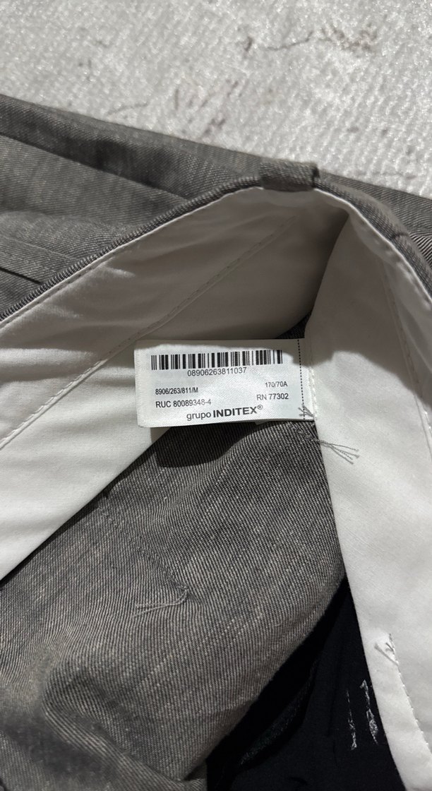 Gri Keten Pilili Kadın Pantolon - Görsel 3