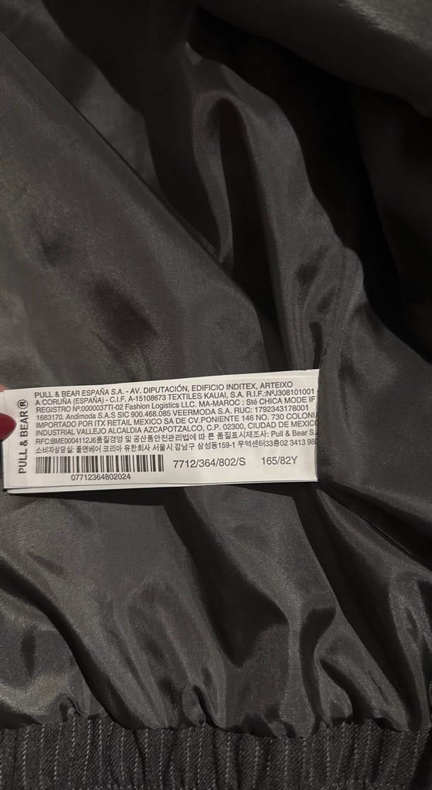 Gri Düz Çizgili Kadın Midi Ceket - Görsel 4