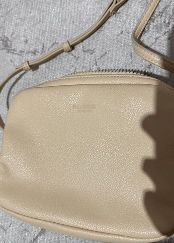 Bej Deri Kadın Çapraz Askılı Çanta - Görsel 2