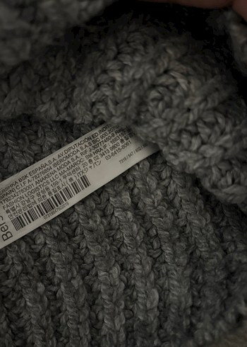 Gri Örgü Boğazlı Kadın Kazak - Görsel 2