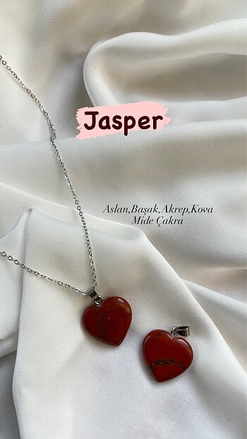 Jasper kalp kolye