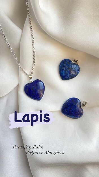 Lapis kalp kolye