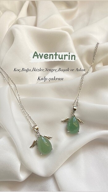 Aventurin doğaltaş kolye
