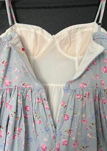 Koton Çiçek Desenli Mavi Elbise - Görsel 7