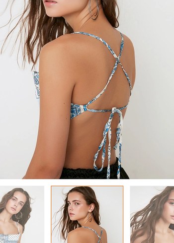 Trendyolmilla Degaje Yaka Crop Bluz - Görsel 4