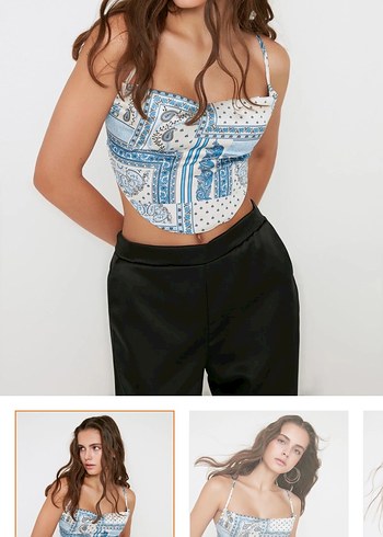 Trendyolmilla Degaje Yaka Crop Bluz - Görsel 3