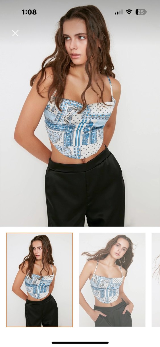 Trendyolmilla Degaje Yaka Crop Bluz - Görsel 3