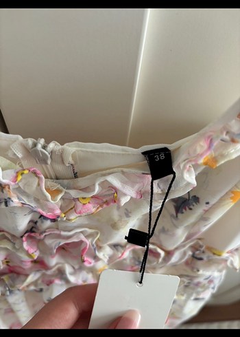 Trendyolmilla Çiçek Desenli Şifon Elbise - Görsel 3