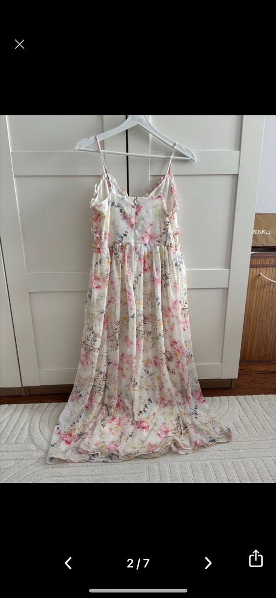 Trendyolmilla Çiçek Desenli Şifon Elbise - Görsel 2