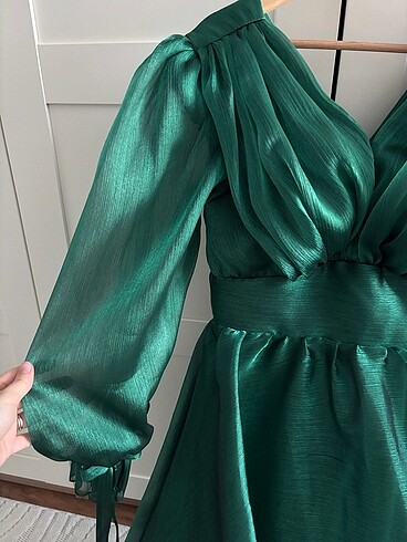 Trendyolmilla Zümrüt Yeşili Abiye Elbise - Görsel 5