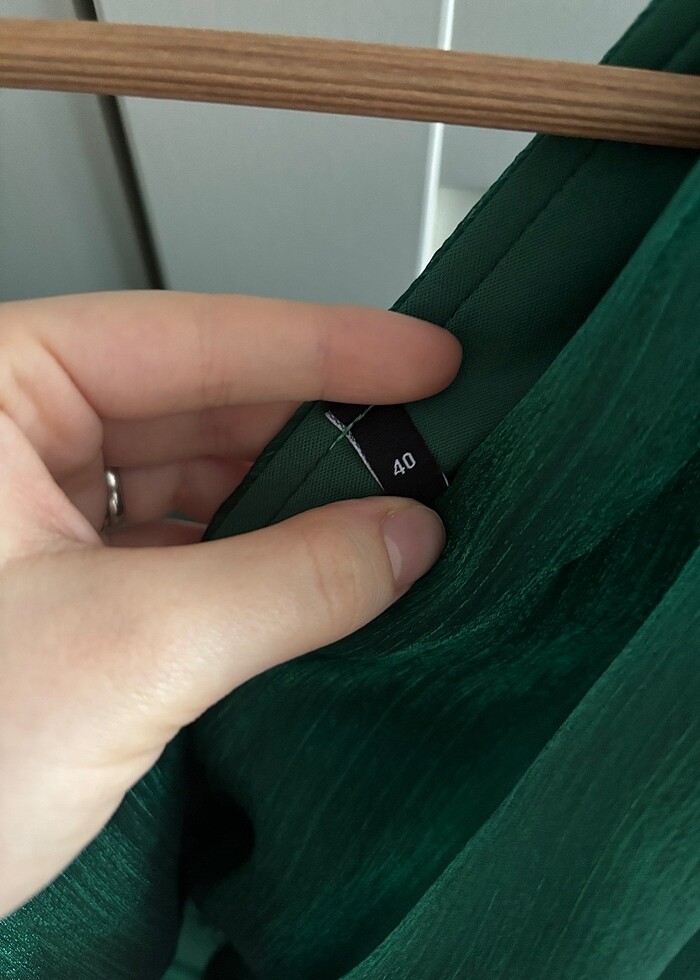 Trendyolmilla Zümrüt Yeşili Abiye Elbise - Görsel 3