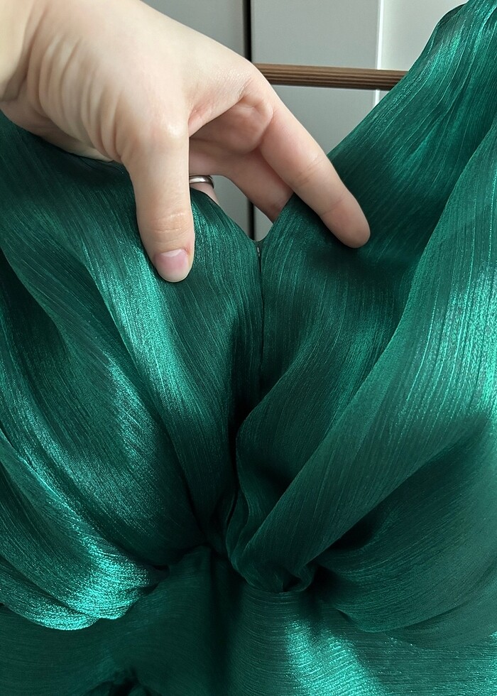 Trendyolmilla Zümrüt Yeşili Abiye Elbise - Görsel 2