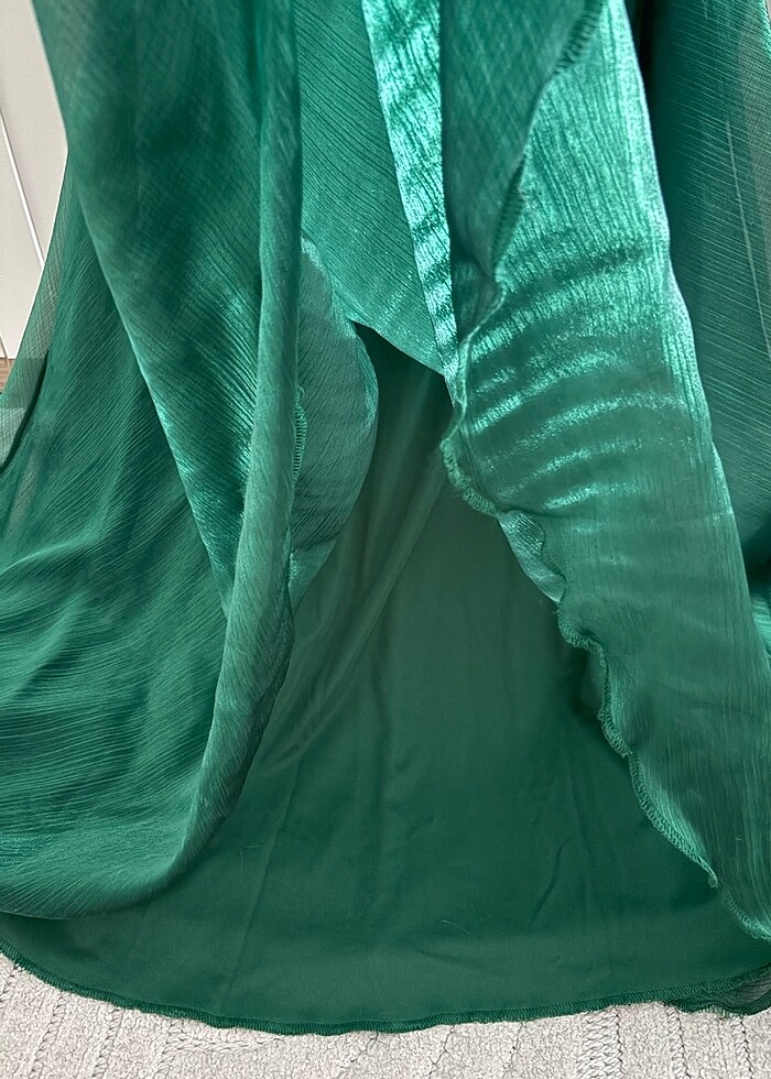 Trendyolmilla Zümrüt Yeşili Abiye Elbise - Görsel 4