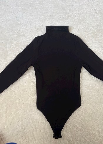 Kadın Siyah Boğazlı Uzun Kollu Body