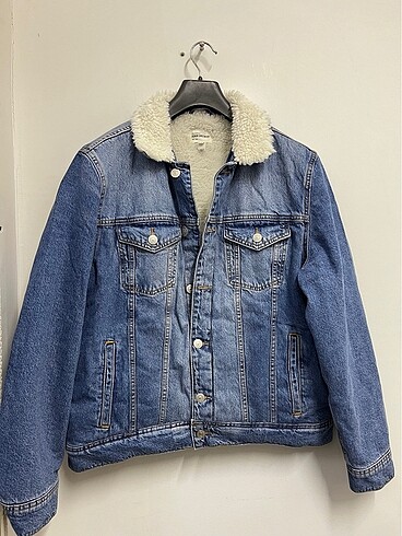 River Island Kürklü Mavi Kot Ceket