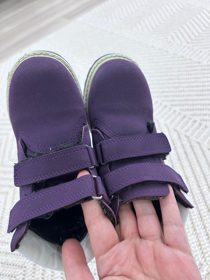 Mor Süet kız Çocuk Botu Cırt Cırtlı - Görsel 5