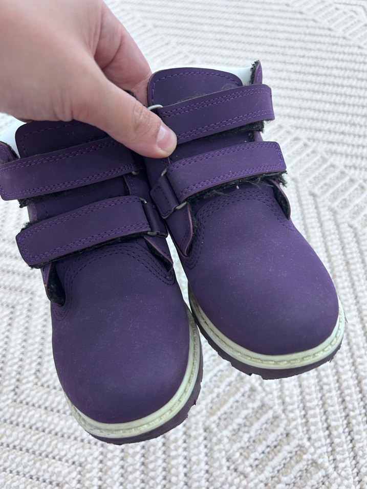Mor Süet kız Çocuk Botu Cırt Cırtlı - Görsel 4