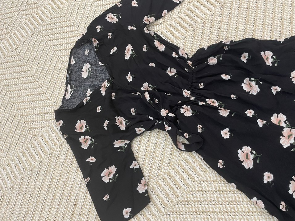 Siyah Çiçekli Dantel Detaylı Bohem Tulum - Görsel 2