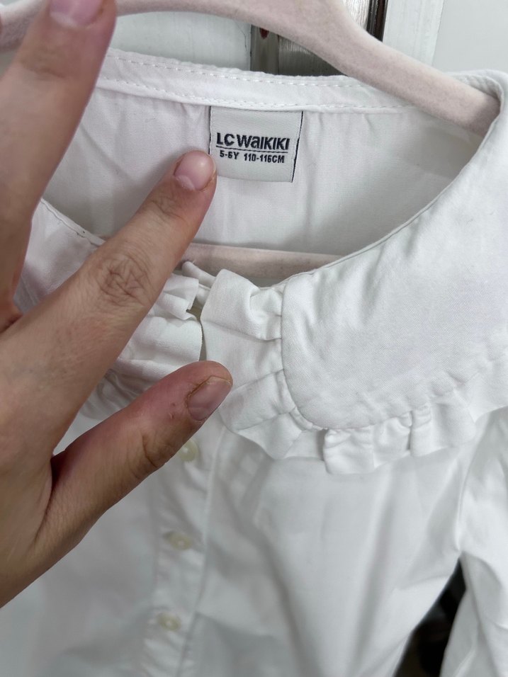 Fırfırlı Yakalı Beyaz gömlek çocuk - Görsel 3