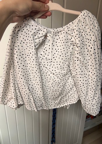 Kız Çocuk Beyaz Balon Kol Denim gömlek - Görsel 4