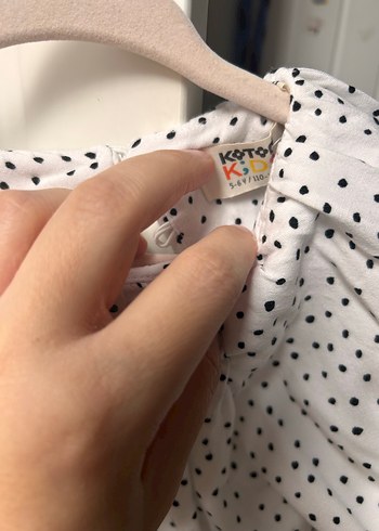 Kız Çocuk Beyaz Balon Kol Denim gömlek - Görsel 6