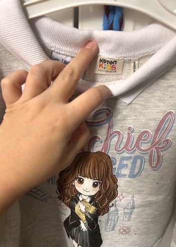 Kız Çocuk Gri Baskılı Sweatshirt - Görsel 6