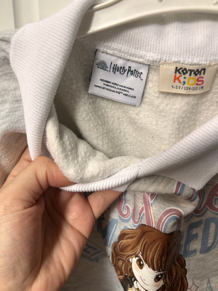 Kız Çocuk Gri Baskılı Sweatshirt - Görsel 4