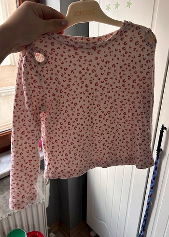 Kız Çocuk Uzun Kollu Pamuklu Baskılı Bluz - Görsel 5