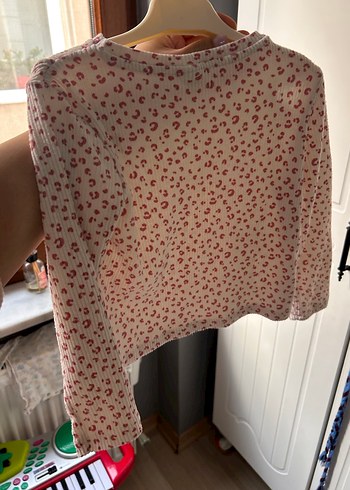 Kız Çocuk Uzun Kollu Pamuklu Baskılı Bluz - Görsel 4