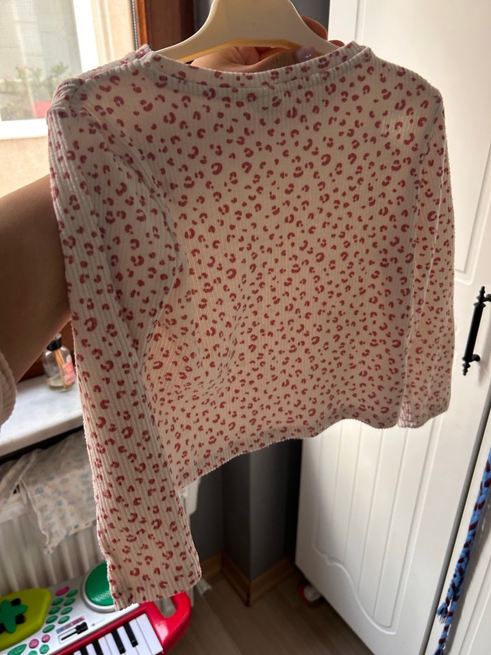 Kız Çocuk Uzun Kollu Pamuklu Baskılı Bluz - Görsel 4