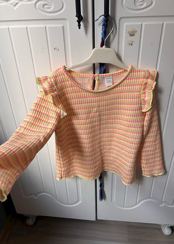 Kız Çocuk Piliseli Uzun Kollu Renkli Bluz - Görsel 5