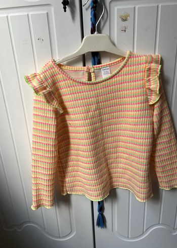 Kız Çocuk Piliseli Uzun Kollu Renkli Bluz - Görsel 2