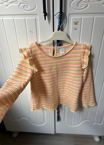 Kız Çocuk Piliseli Uzun Kollu Renkli Bluz - Görsel 4