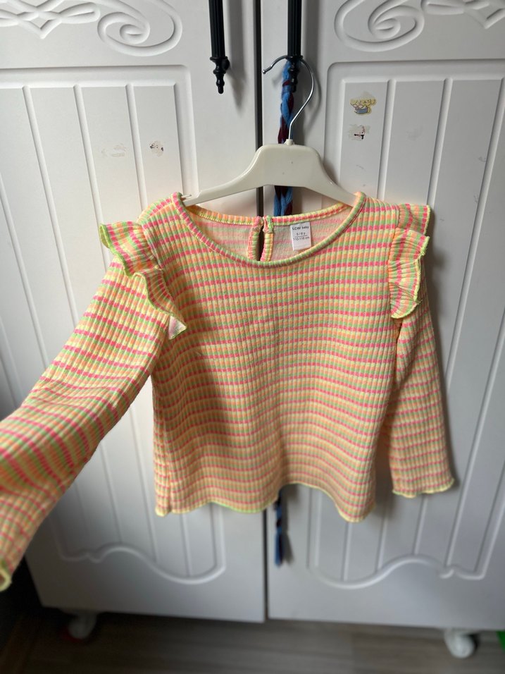 Kız Çocuk Piliseli Uzun Kollu Renkli Bluz - Görsel 4