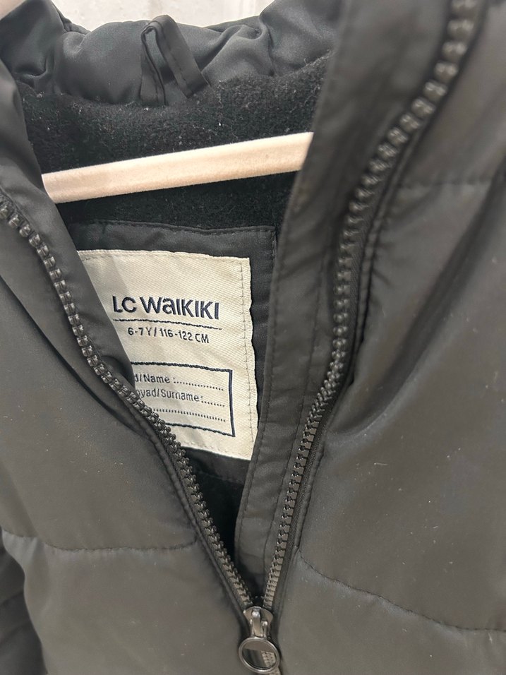 Siyah Peluş Detaylı Çocuk Kışlık Mont - Görsel 3