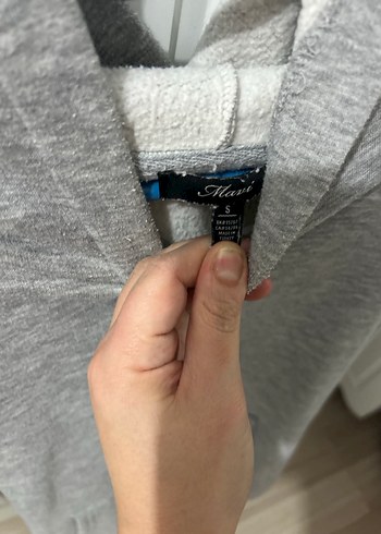 Gri Kadın Kapüşonlu Sweatshirt - Görsel 3