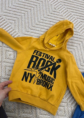 Sarı Rock Punk Baskılı Erkek Sweatshirt - Görsel 2