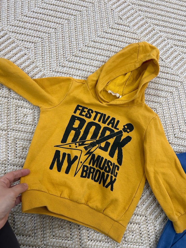 Sarı Rock Punk Baskılı Erkek Sweatshirt - Görsel 2