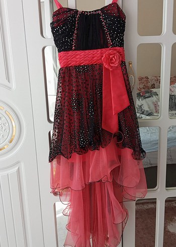 Straplez Pembe Gotik Kız Elbisesi