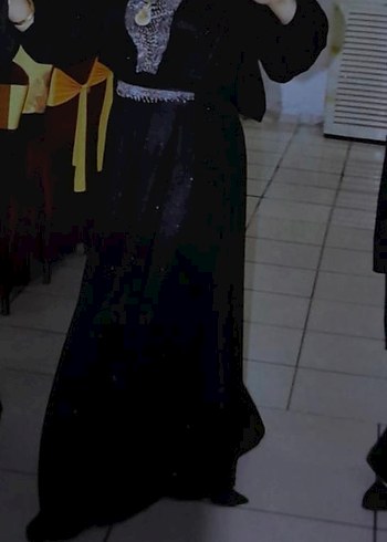Uzun Siyah Gotik Kadın Abiye Elbise