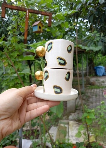 Karaca 2 adet el yapımı kahve fincanı 