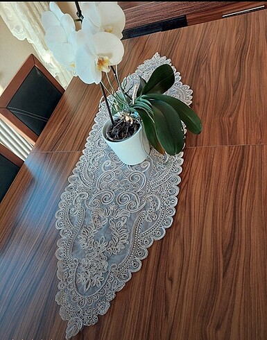 Bej Dantelli Runner (115x35cm)