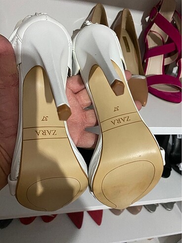 Zara beyaz topuklu sandalet - Görsel 5
